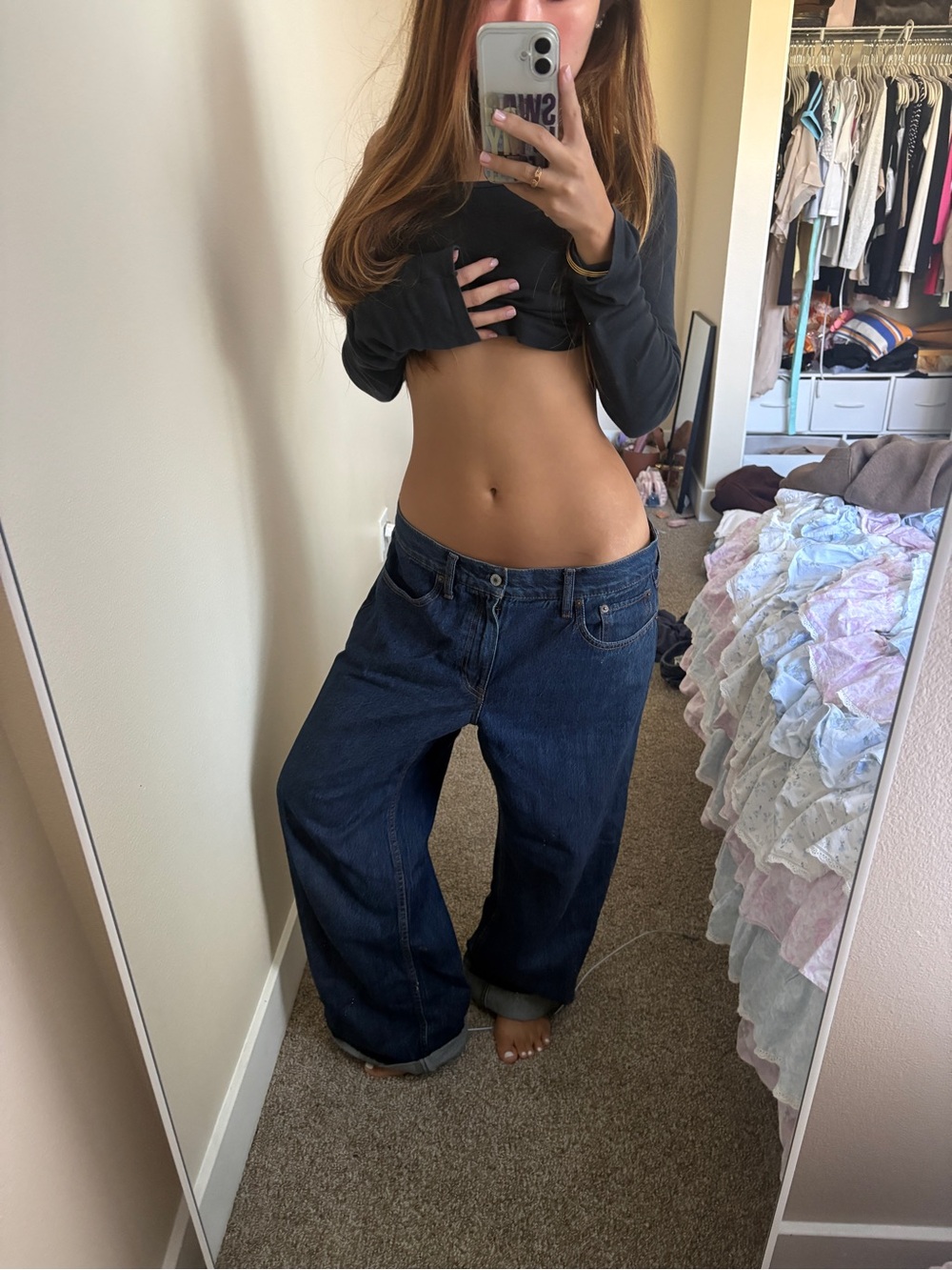 Abercrombie & Fitch ultra loose low rise curve love